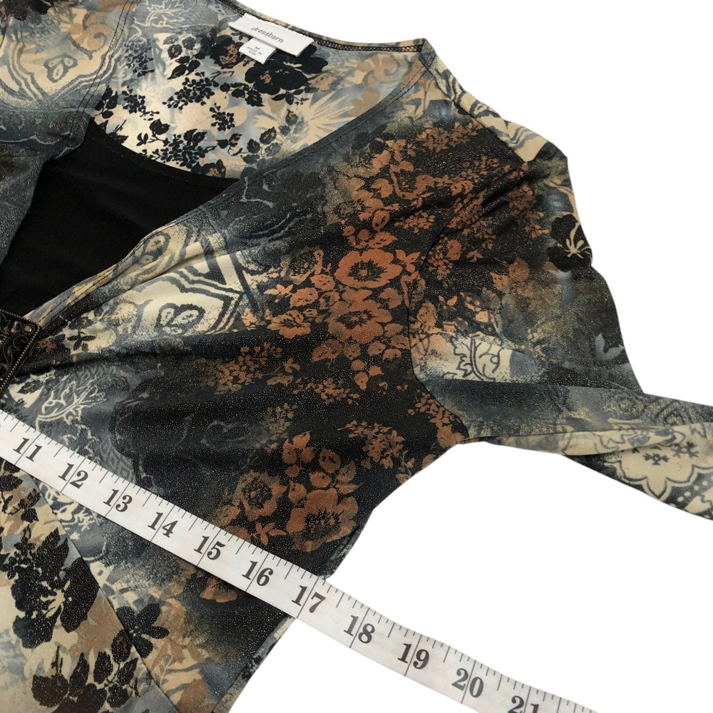 Dressbarn Floral V-Neck Buckle Top Shirt Medium Y2K Whimsigoth Fairy Grunge 90s - Picture 11 of 14